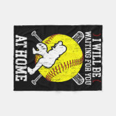 Wachtend op jou Meisjes Softll Catcher Softll Spel Fleece Deken (Voorkant (Horizontaal))