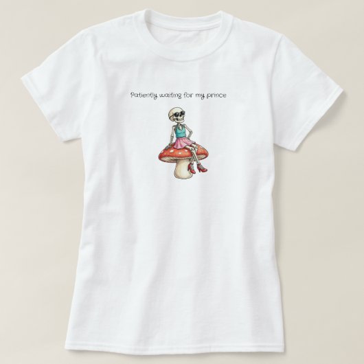 Wachtend op mijn Prins Skelet T-shirt (Design voorkant)