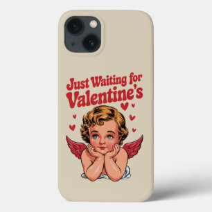 Wachtend op Valentijnsdag Retro Baby Cupid Liefde Case-Mate iPhone Case