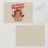 Wachtend op Valentijnsdag Retro Baby Cupid Liefde Notitiekaartje (Voorkant / Achterkant)