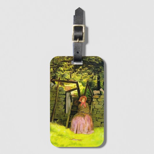 Wachtende vrouw (John Everett Millais) Bagagelabel (Voorkant (verticaal))