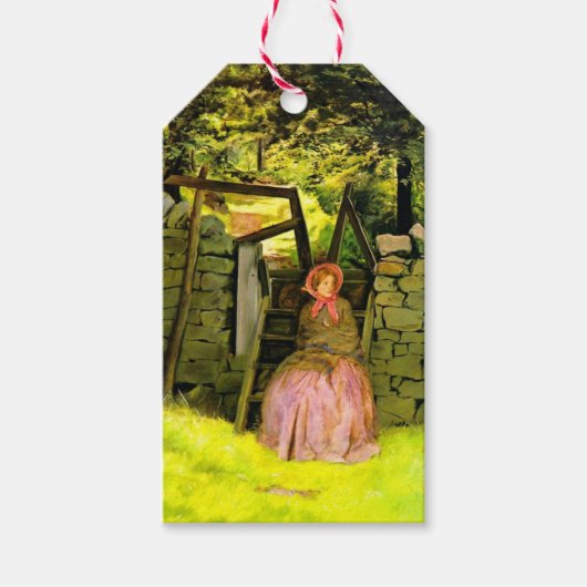 Wachtende vrouw (John Everett Millais) Cadeaulabel (Voorkant)