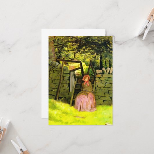 Wachtende vrouw (John Everett Millais) Kaart (Voorkant / Achterkant in situ)