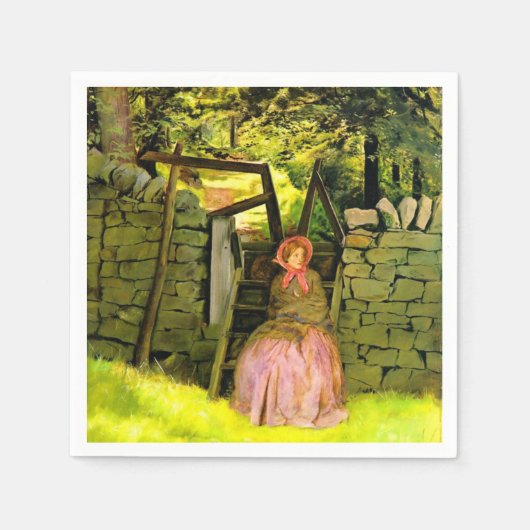 Wachtende vrouw (John Everett Millais) Servet (Voorkant)