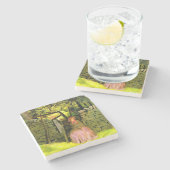 Wachtende vrouw (John Everett Millais) Stenen Onderzetter (Zijkant)