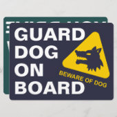 WACHTER HOND / JE RIJDT LANGZAME auto borden Feestdagenkaart (Voorkant / Achterkant)