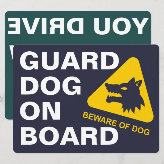 WACHTER HOND / JE RIJDT LANGZAME auto borden Feestdagenkaart (Voorkant / Achterkant)