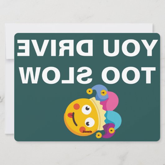 WACHTER HOND / JE RIJDT LANGZAME auto borden Feestdagenkaart (Achterkant)