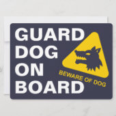 WACHTER HOND / JE RIJDT LANGZAME auto borden Feestdagenkaart (Voorkant)