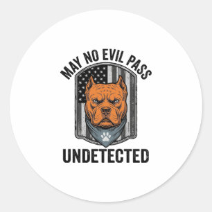 Wachthond Moge Geen Kwaad Voorbij Vintage Vector O Ronde Sticker