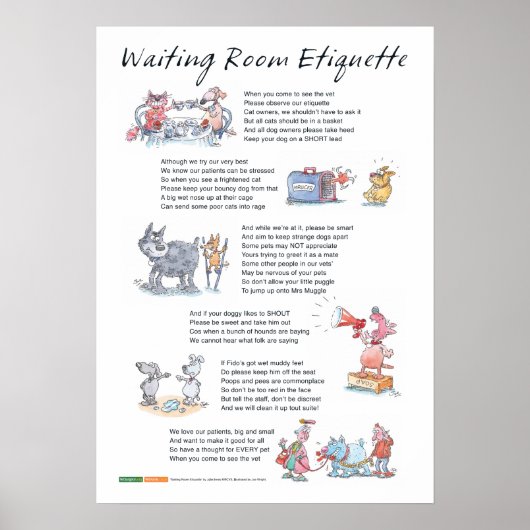 Wachtkamer Etiquette - A2 Poster (Voorkant)