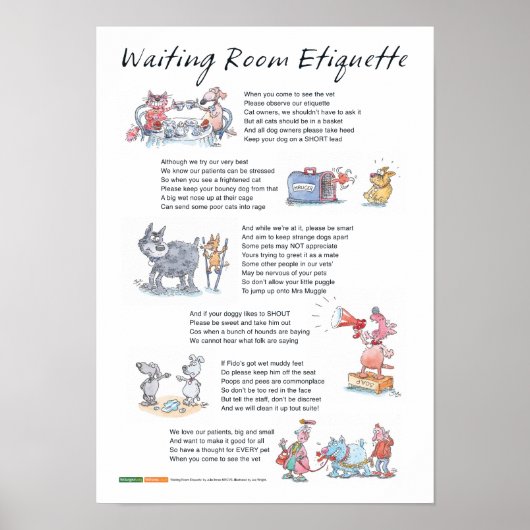 Wachtkamer Etiquette - A3 Poster (Voorkant)