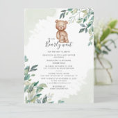 Wachtpaar Baby shower Eucalyptus Foliage Kaart (Staand voorkant)