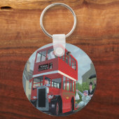 wachtrij voor cartoon-bushalte sleutelhanger (Voorkant)