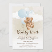 Wachttijd neutraal, blauw en wit Baby shower Kaart (Voorkant)