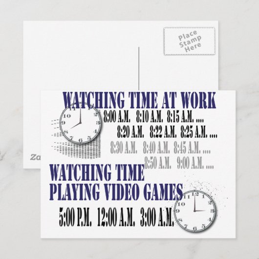 wachttijd op het werk briefkaart (Voorkant / Achterkant)