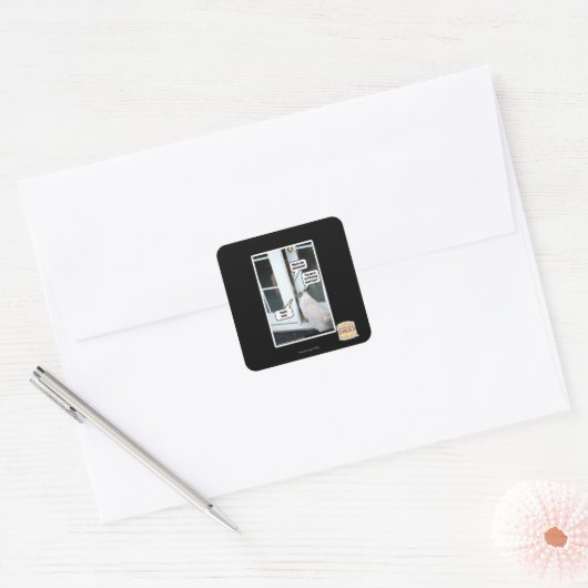 Wachtwoord alstublieft vierkante sticker (Envelop)