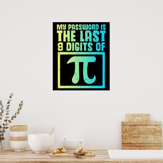 Wachtwoord laatste cijfers van PI Funny Nerd Geek Poster (Keuken)