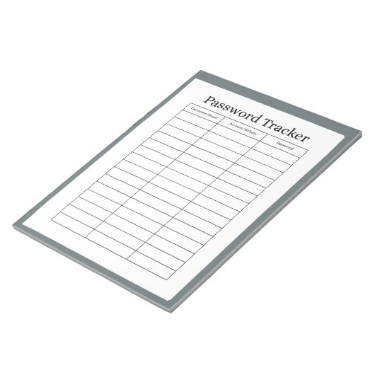 Wachtwoord Notitieblok Tracker (Schuin)