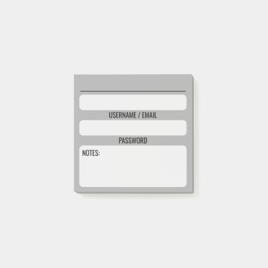 Wachtwoord Post-It Notities (Grijs) Post-it® Notes (Voorkant)