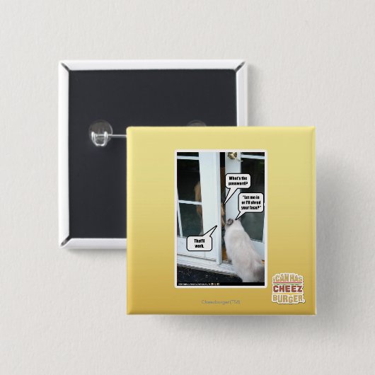 Wachtwoord Vierkante Button 5,1 Cm (Voorkant /achterkant)