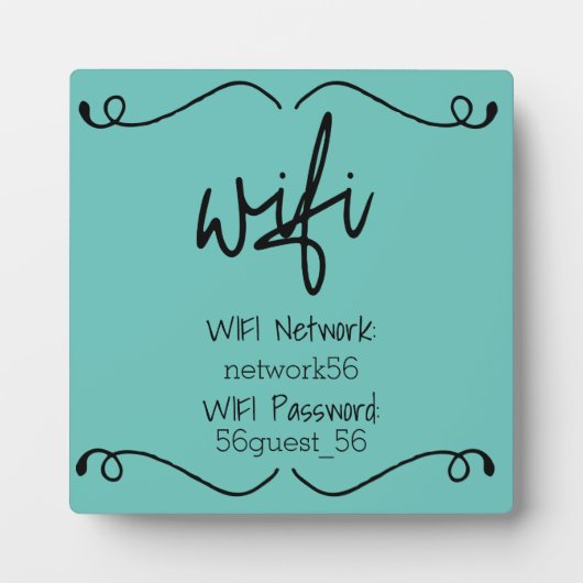 Wachtwoord voor bezoeker WIFI-informatie Fotoplaat (Voorkant)