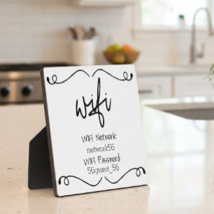 Wachtwoord voor bezoeker WIFI-informatie Fotoplaat