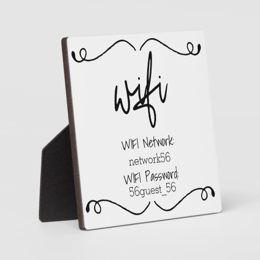 Wachtwoord voor bezoeker WIFI-informatie Fotoplaat (Voorkant)