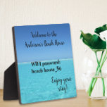 Wachtwoord voor Vacation Beach Home WIFI-informati Fotoplaat<br><div class="desc">Dit ontwerp werd gecreeerd door digitale kunst. Het kan op het gebied worden gepersonaliseerd dat door de foto en/of de tekst te veranderen wordt verstrekt. Of het kan worden aangepast door de klik te kiezen om de andere optie aan te passen en de kleur op de achtergrond te verwijderen of...</div>