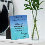 Wachtwoord voor Vacation Beach Home WIFI-informati Fotoplaat<br><div class="desc">Dit ontwerp werd gecreeerd door digitale kunst. Het kan op het gebied worden gepersonaliseerd dat door de foto en/of de tekst te veranderen wordt verstrekt. Of het kan worden aangepast door de klik te kiezen om de andere optie aan te passen en de kleur op de achtergrond te verwijderen of...</div>