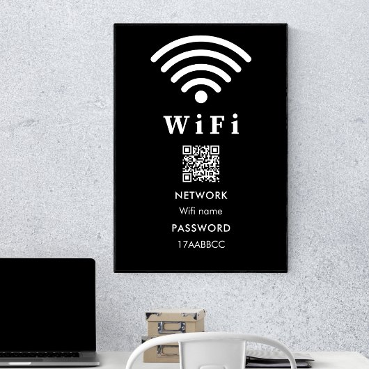 Wachtwoord voor Wi-Fi QR-code | Scannen naar verbi Poster