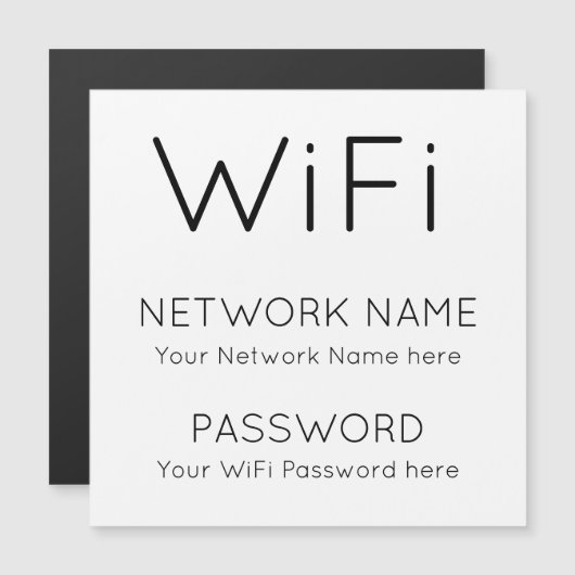 Wachtwoord voor WiFi-informatienetwerk zwart, wit (Voorkant / Achterkant)