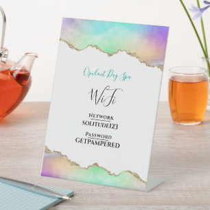 Wachtwoord voor WiFi-internetwachtwoord elegante d Reclamebord Met Voetstuk