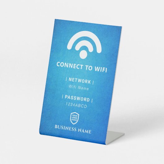 Wachtwoord voor WiFi-netwerk Reclamebord Met Voetstuk (Voorkant)