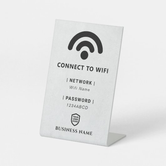 Wachtwoord voor WiFi-netwerk Reclamebord Met Voetstuk (Voorkant)