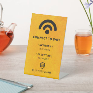 Wachtwoord voor WiFi-netwerk Reclamebord Met Voetstuk
