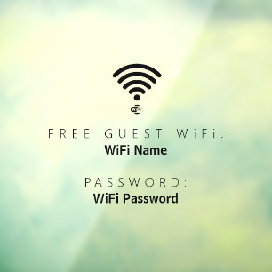 Wachtwoord voor WiFi-netwerk van gast Raamsticker