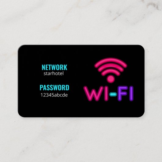 Wachtwoord voor WiFi-netwerk Visitekaartje (Voorkant)