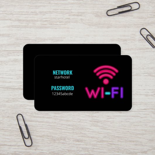 Wachtwoord voor WiFi-netwerk Visitekaartje (Voorkant / Achterkant in situ)
