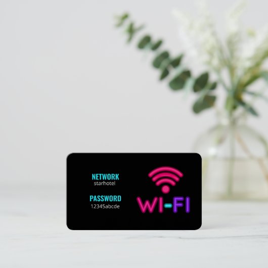Wachtwoord voor WiFi-netwerk Visitekaartje (Staand voorkant)