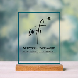 Wachtwoord voor WiFi-netwerk Vrijstaand acrylteken Acryl Bord