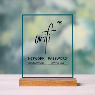 Wachtwoord voor WiFi-netwerk Vrijstaand acrylteken Acryl Bord