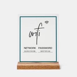 Wachtwoord voor WiFi-netwerk Vrijstaand acrylteken Acryl Bord