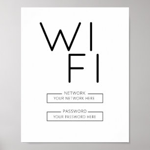 Wachtwoord voor WiFi Sign" home, kantoor of busine Poster