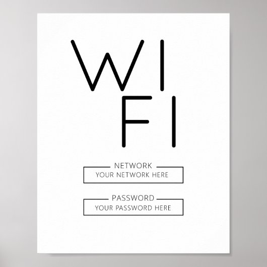 Wachtwoord voor WiFi Sign" home, kantoor of busine Poster (Voorkant)