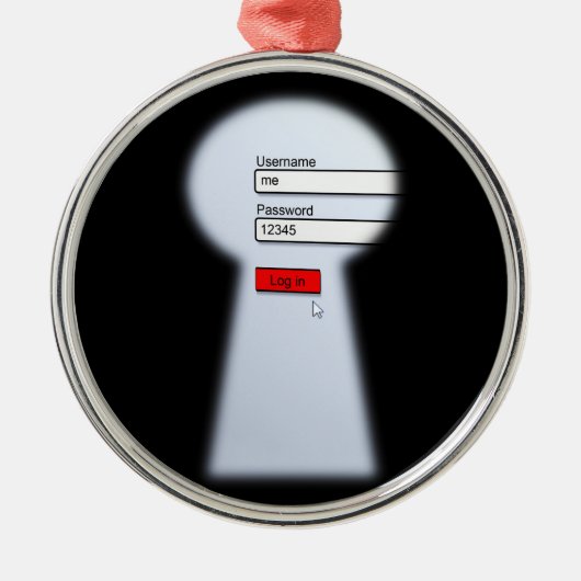 Wachtwoordbeveiliging Metalen Ornament (Voorkant)