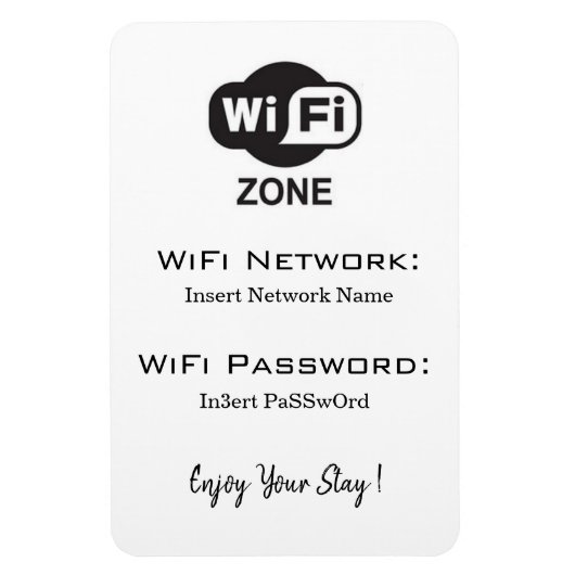 wachtwoordgegevens wifi zone magneet (Verticaal)