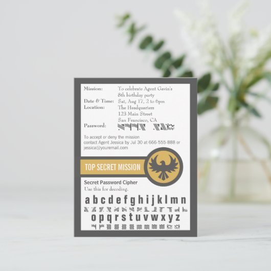 Wachtwoordgeheim agent Birthday Party Kaart (Staand voorkant)