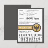 Wachtwoordgeheim agent Birthday Party Kaart (Voorkant / Achterkant)