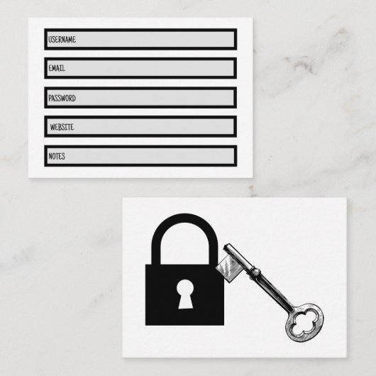 Wachtwoordgroep Visitekaartje (Voorkant / Achterkant)